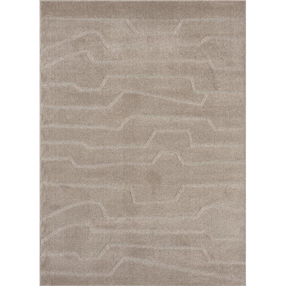 LUXE WEAVERS Abstract High Low Taupe 5x7 Area Rug Geometric Carpet