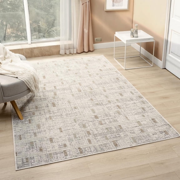 LUXE WEAVERS Modern Abstract Shapes Gray 4x6 Area Rug