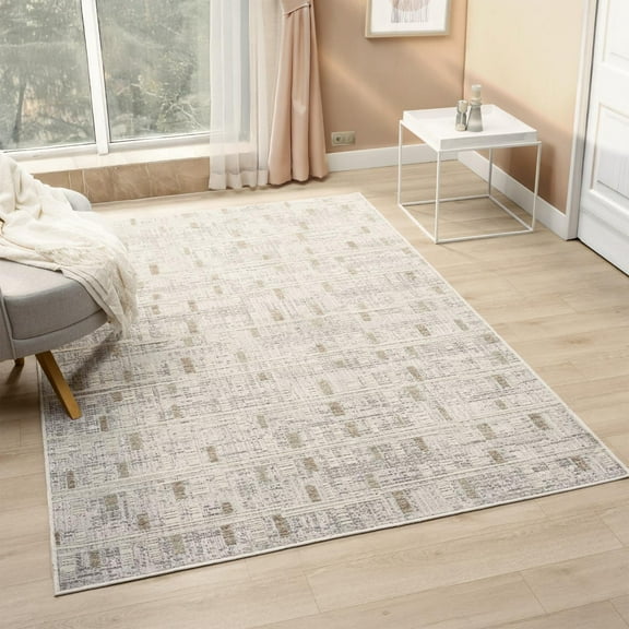 LUXE WEAVERS Modern Abstract Shapes Gray 5x7 Area Rug
