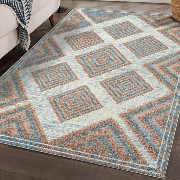 LUXE WEAVERS  Collection 100 Multi 4x5 Modern Geometric Area Rug