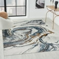 thumbnail image 1 of LUXE WEAVERS Marble Effect Abstract Blue 4x5 Area Rug for Living Room, 1 of 11
