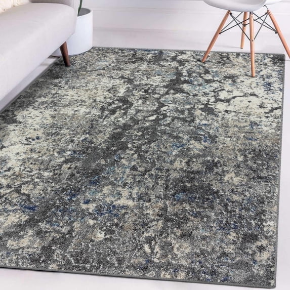 LUXE WEAVERS Modern Coastal Abstract Gray 5x7 Area Rug for Living Room and Bedroom