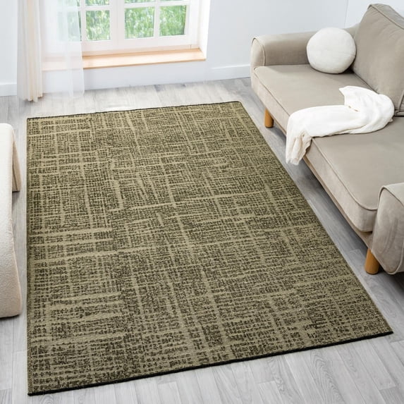 LUXE WEAVERS Rustic Textured Green 8x10 Area Rug, Farmhouse Carpet