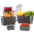 thumbnail image 1 of LUXEAR 4 Pack Vegetable Storage Containers for Fridge, Fruit Container with Lids &Removable Colander Large Fridge Organizer BPA-free for Fruit Vegetable, Berry, Meat Storage keep Fresh Longer Gray, 1 of 12