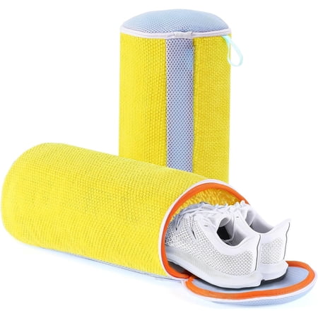 LUXEAR Shoe Washing Bag, 360° Wrap-Around Cleaning Shoe Washing Machine Bag, Durable Fluffy Chenille Fibers Shoe Laundry Bag with Zipper for All Shoe Types and Sizes, 2 Pcs