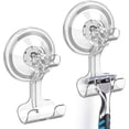 thumbnail image 1 of LUXEAR Shower Suction Hooks, Suction Cup Shower Razor Holder Reusable Removable Waterproof Suction Cup Hooks for Bathroom Livingroom Kitchen Towel Razor hanger 2 Pack, 1 of 9