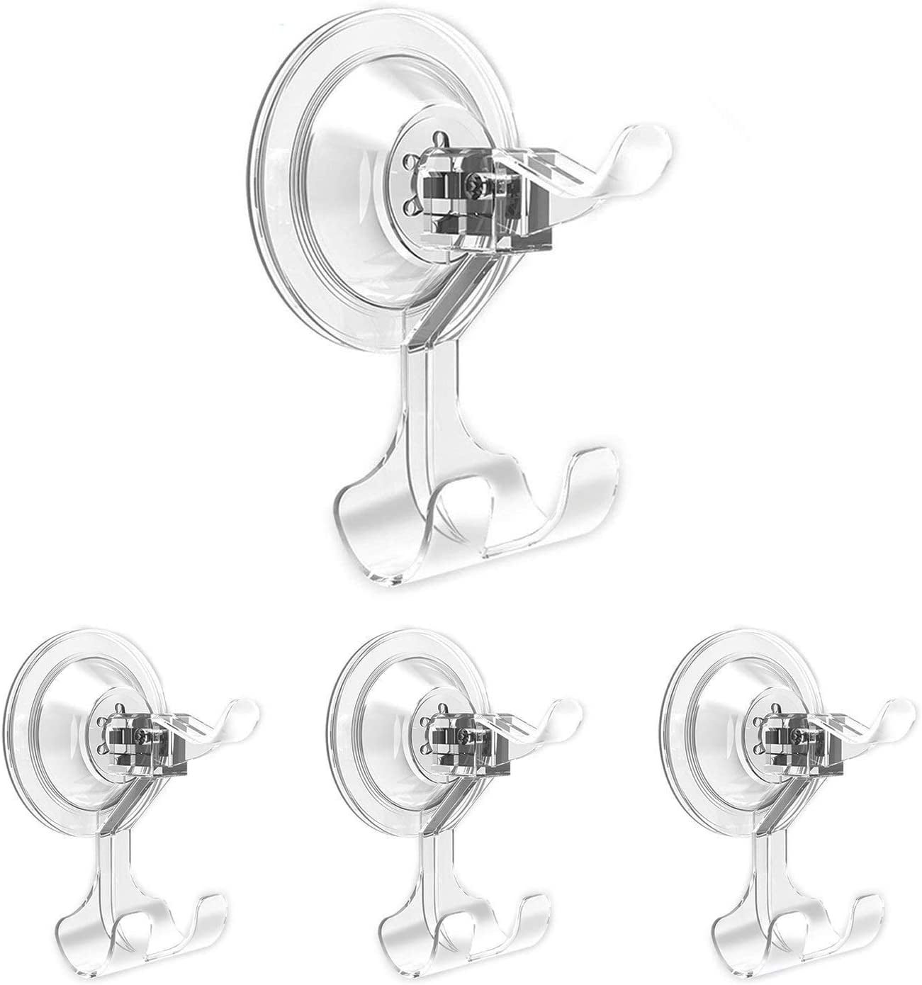Clear Plastic Suction Cup Hooks for Bathroom and Kitchen
