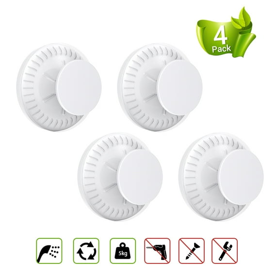 LUXEAR Suction Cup Hook, 4Pack Shower Suction Hooks, Waterproof Shower Hooks for Bathroom, Vacuum Suction Hook for Kitchen, Removable Wall Hooks for Window Glass Door, Garland Towel Loofah Bag, White