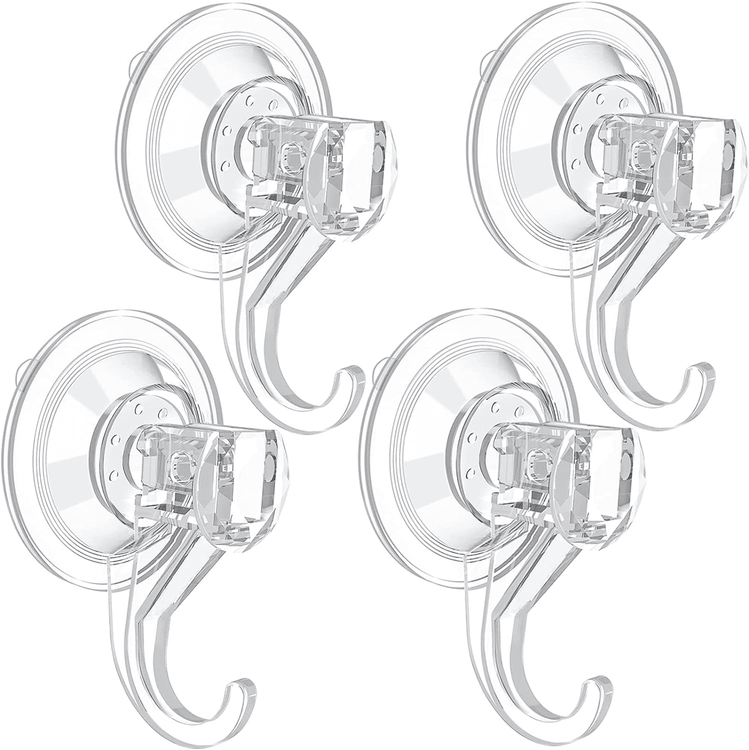 LUXEAR Wreath Hanger, Large Clear Heavy Duty Suction Cup Wreath Hooks