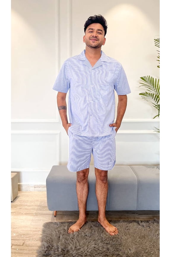 BLUE-LIT | BLUE CO-ORD SET | COTTON LOUNGEWEAR SET | SLEEPWEAR SET | DAY WEAR