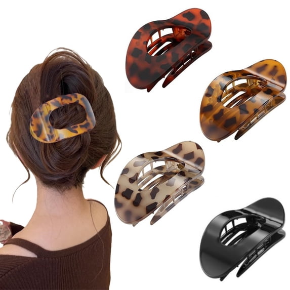 LUXERAD Flat Claw Clips 4-Pack Ergonomic & Comfortable Design Suitable for All Hair Lengths Secure Hold & Hair-Friendly Newly Upgraded