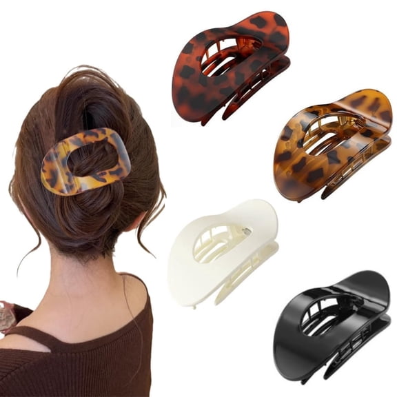 LUXERAD Flat Claw Clips 4-Pack Ergonomic & Comfortable Design Suitable for All Hair Lengths Secure Hold & Hair-Friendly Newly Upgraded