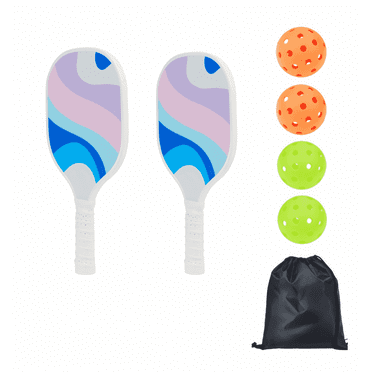 LUXERAD Pickleball Paddles Set of 2, Premium Wood with Balls & Carry Bag