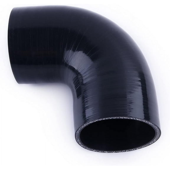 LUXERAD Silicone 90 Degree elbow Hose ,ID  2 1/2"(63mm),Length 4"(102mm),4-Ply (5.4mm) Reinforced Turbo/Intercooler/Intake Piping Coupler Industrial Hydraulic Hoses Black