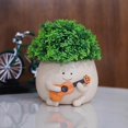 thumbnail image 1 of LUXERAD Smiley Face Guitar Planter with Drainage Holes for Succulents, 1 of 6