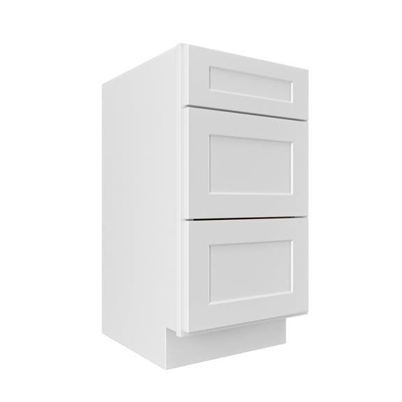 LUXEYARD Kitchen Base Cabinets, Base Cabinet with Drawers, RTA Cabinet, Unassembled, Shaker Style, Full Overlay for Kitchen, Laundry Room and More (White, 18" W X 34.5" H X 24" D)