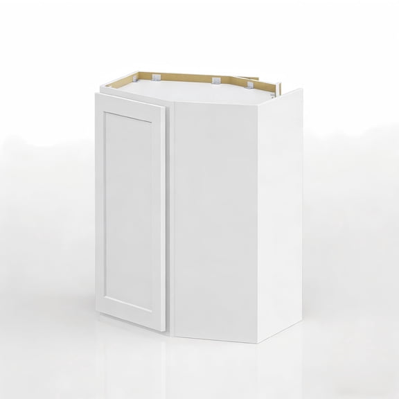 LUXEYARD RTA (Ready-to-Assemble) 30" Tall Wall Kitchen Cabinets - Shaker Style | Solid Wood | Soft Close Hardware (Pure White, 12" D x 24" W x 30" H Corner Wall Cabinet)
