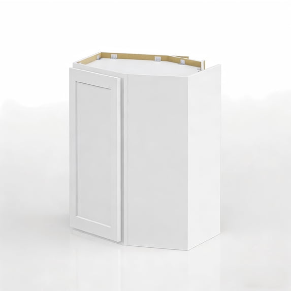 LUXEYARD RTA (Ready-to-Assemble) 30" Tall Wall Kitchen Cabinets - Shaker Style | Solid Wood | Soft Close Hardware (Pure White, 24" D x 24" W x 30" H Corner Wall Cabinet)