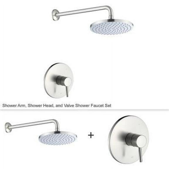 LUXIER 1-Spray Shower Faucet with Valve in Brushed Nickel (Valve Included)
