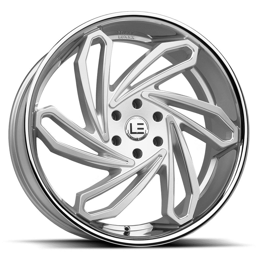 LUXLE10 SSL 20X10.5 5X112 +38 66.6 Brushed Face Milled Stainless Steel Lip