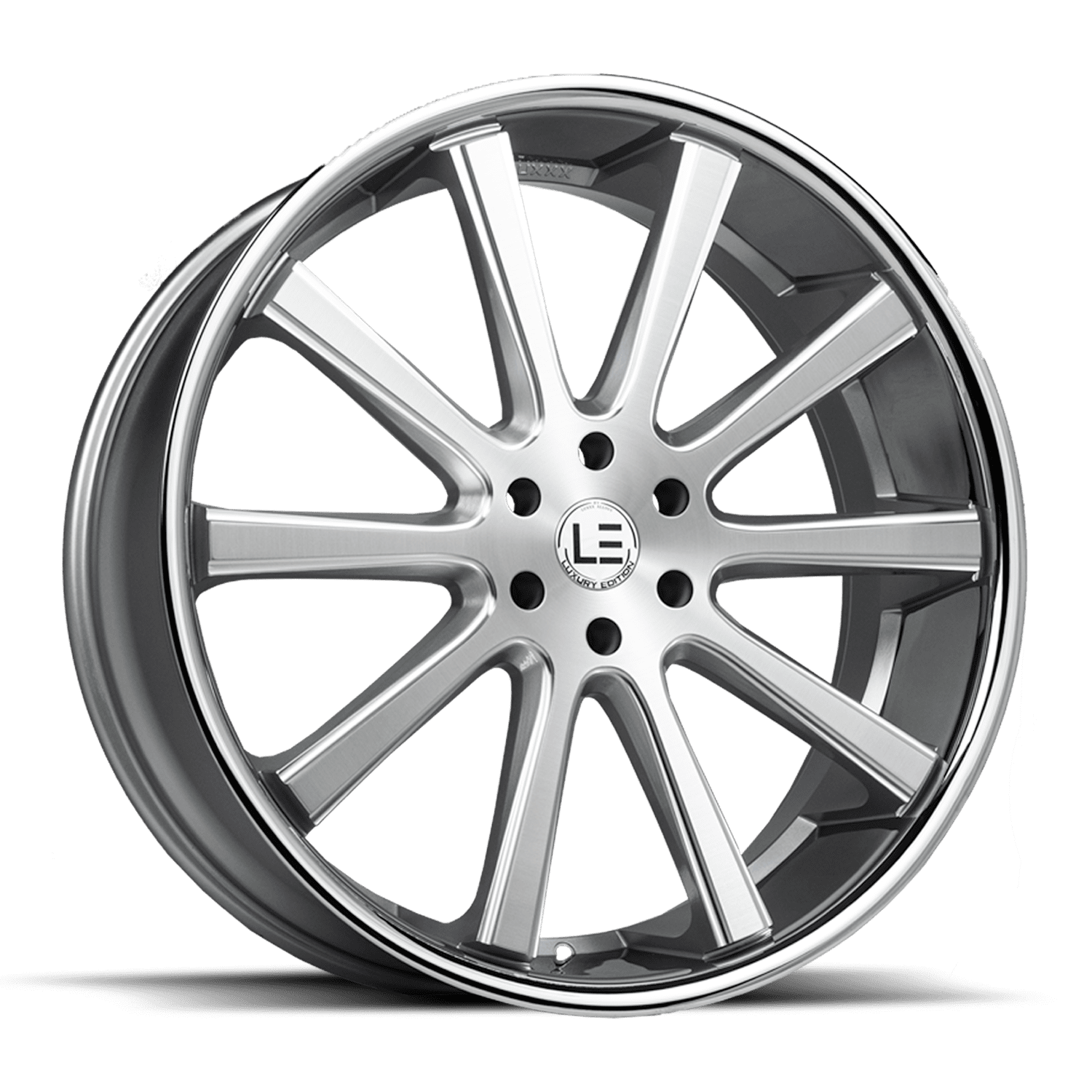 LUXLE13 SSL 22X9 5X115 +15 73.1 Brushed Face Milled Stainless Steel Lip