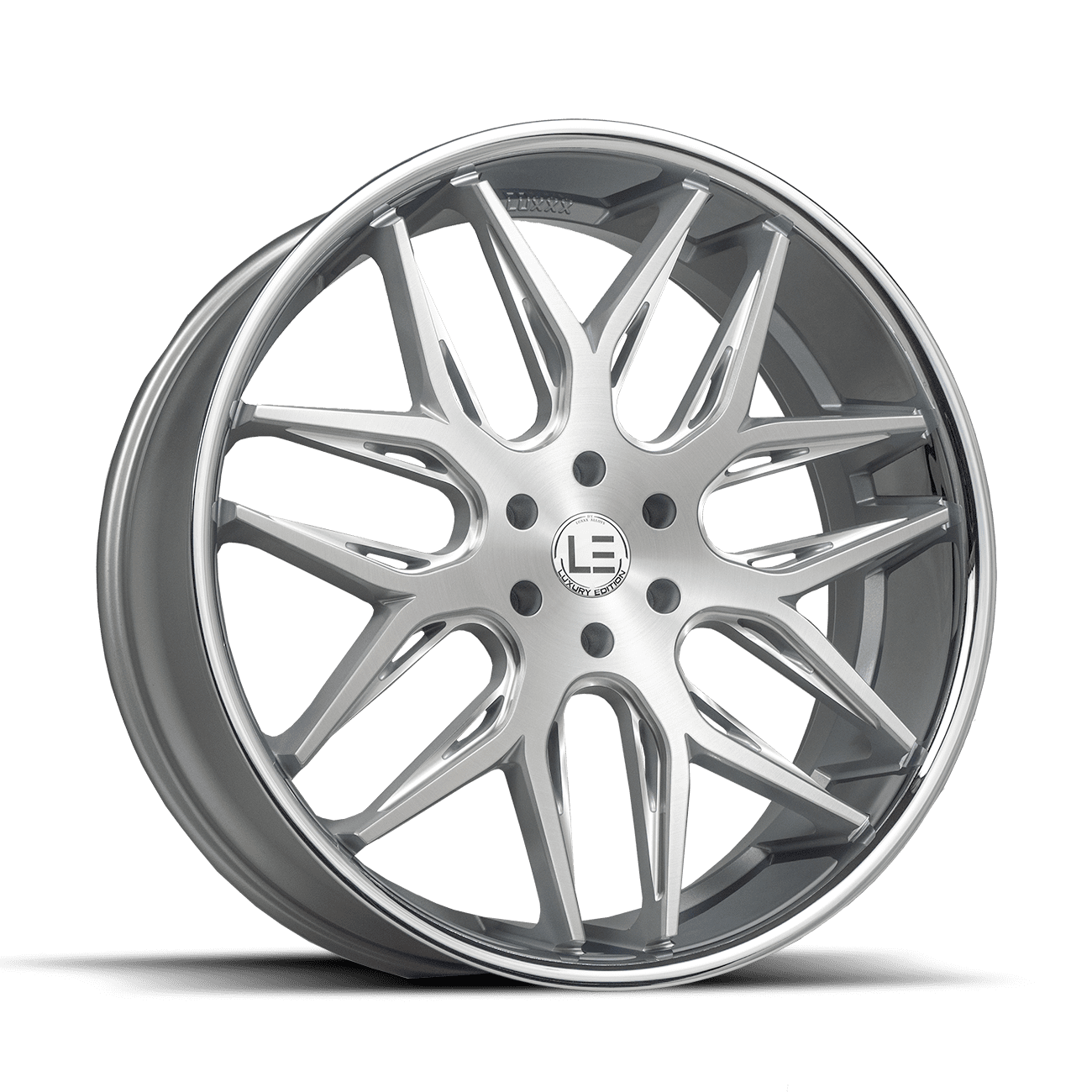 LUXLE14 SSL 20X8.5 5X112 +29 66.6 Brushed Face Milled Stainless Steel Lip