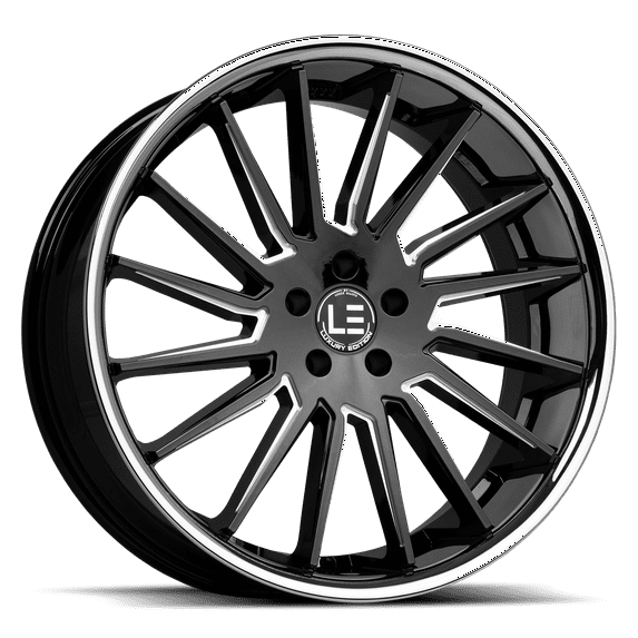 LUXLE9 SSL 24X10 6X139.7 +35 93.1 Gloss Black Milled Stainless Steel Lip Wheel