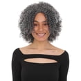 thumbnail image 1 of LUXLUXE Alexandra Curly Layered 14 in Long Half Wig Mix Human Hair and Synthetic Fibers (Ash Grey), 1 of 7