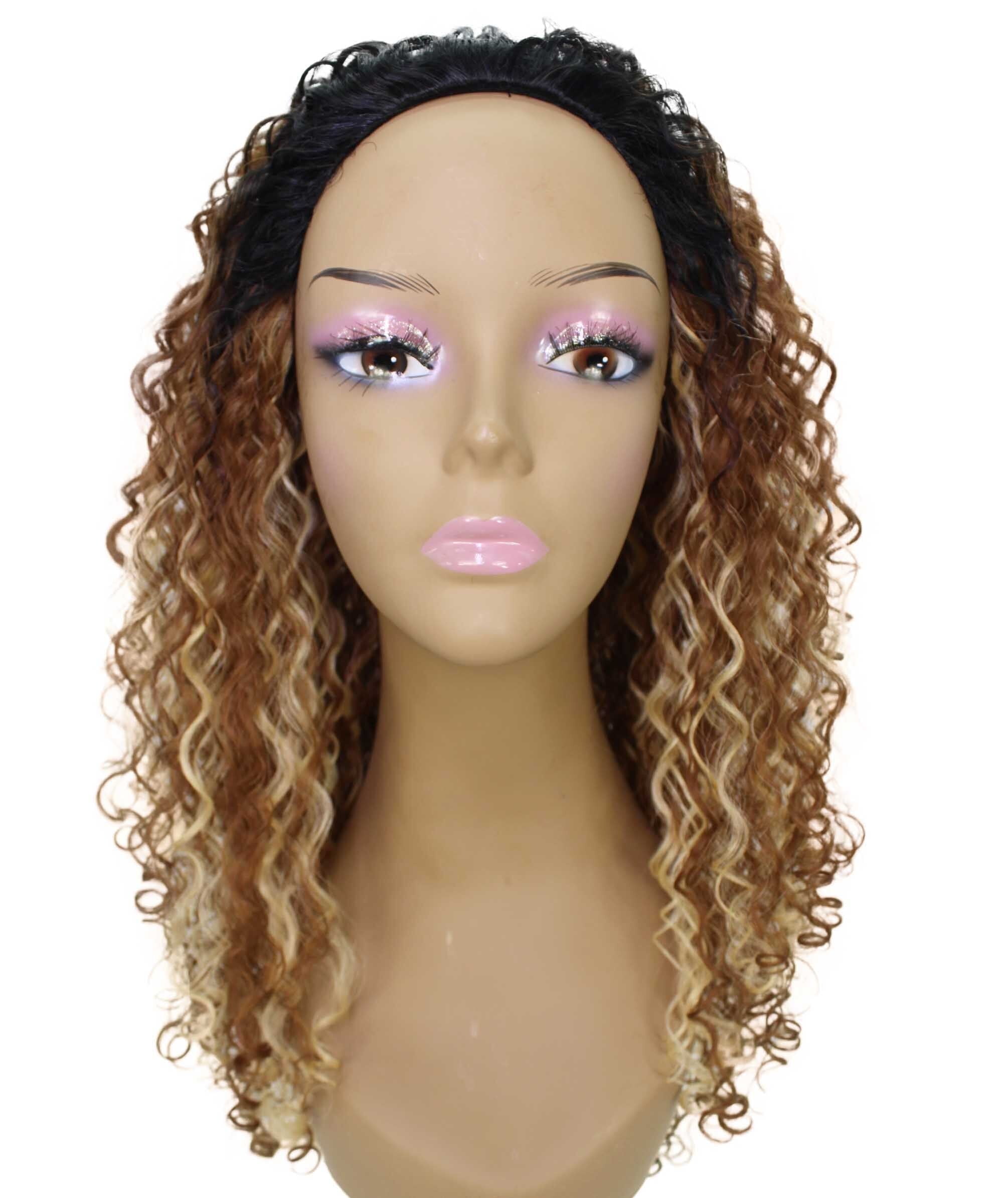 Demi-perruque Blonde Dorée Synthétique - Longueur 40 Cm - Taille Moyenne - Idéale Pour Changer De Look