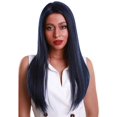 thumbnail image 1 of LUXLUXE Ami Straight 17 Inch Long 4X4 Women's Lace Front Wig, High-Quality Heat Resistant Fiber, 20+ Shades of Natural, Dip Dyed, Highlight Colors (#Blue Black - Blue and Black Blend), 1 of 7