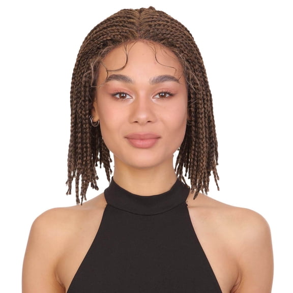 LUXLUXE Athea 10" HD Lace Front Braided Bob Wig for Women, Heat-Resistant Synthetic Hair for Daily Wear & Parties