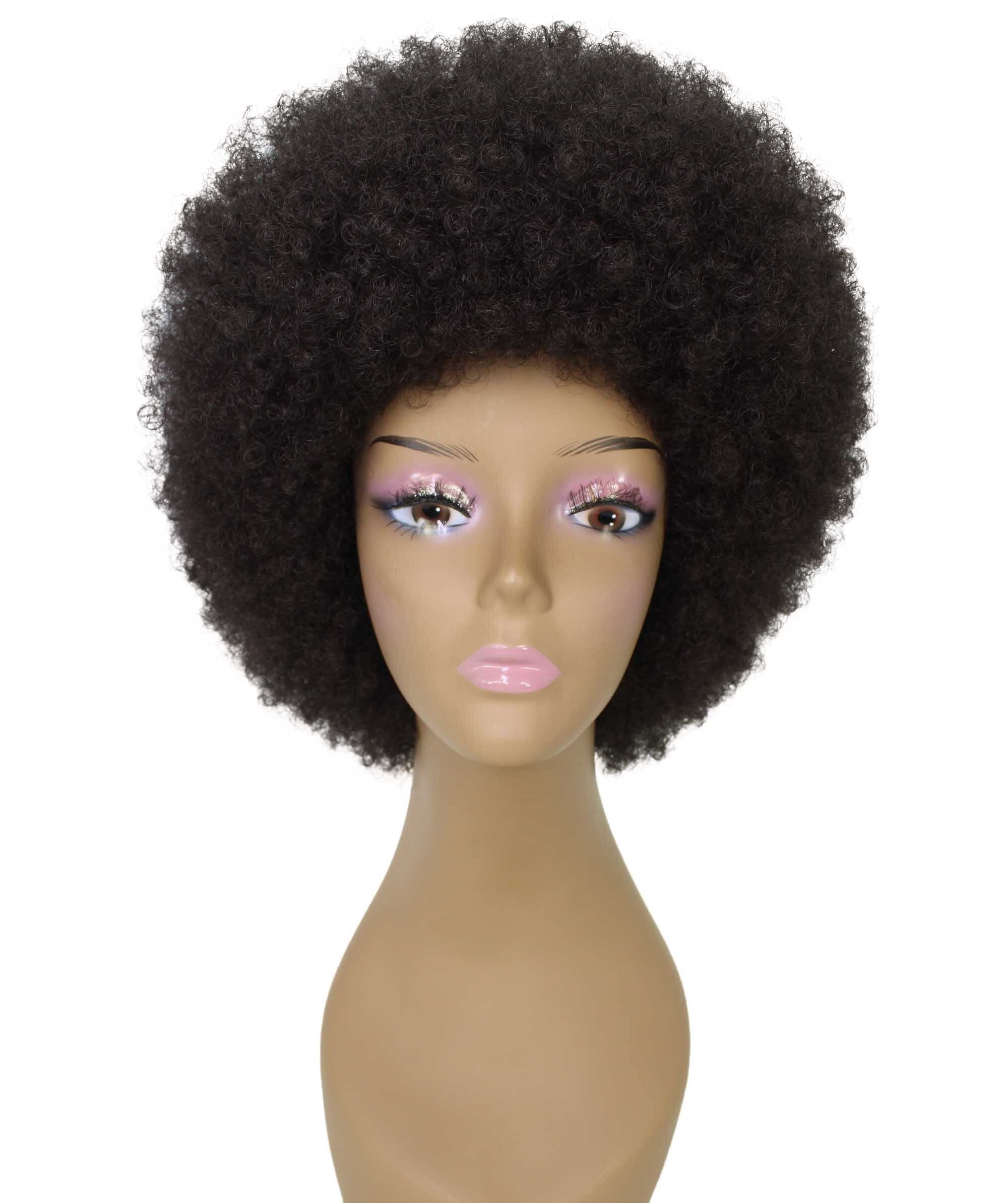 LUXLUXE Audre Curly Layered 13 in Long Half Wig Mix Human Hair and Synthetic Fibers, Dark Brown