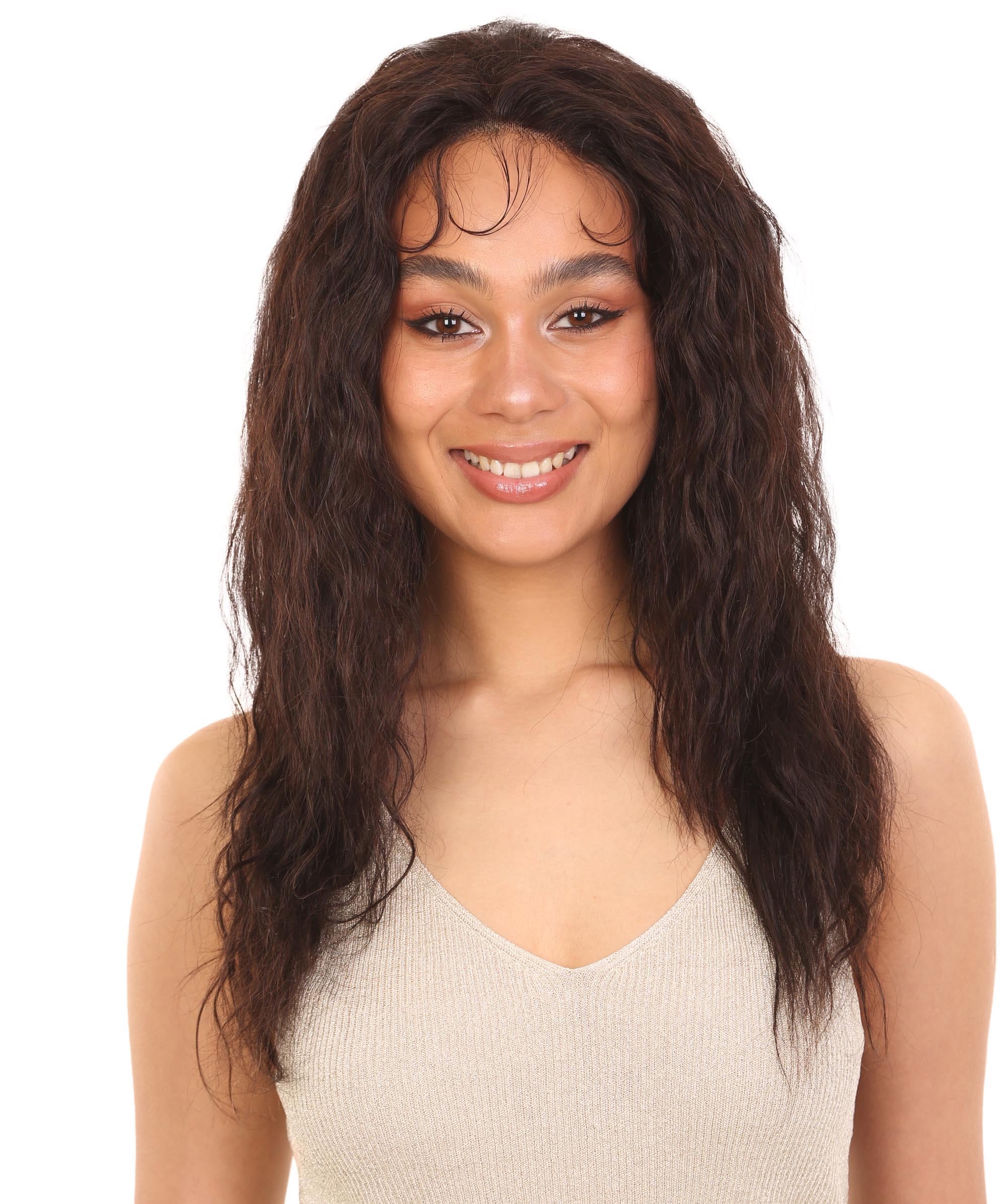 LUXLUXE Bianca 22-inches 100% Human Hair 3½"×13 HD Lace Wig, Heat Resistant Fiber, Multiple Color Option (NATURAL)