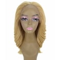 thumbnail image 1 of LUXLUXE Cleo Wavy Layered 21 in Long 4X4 Hand Tied Lace Front Wig, Heat Resistant Fibers,Golden Blonde, 1 of 9