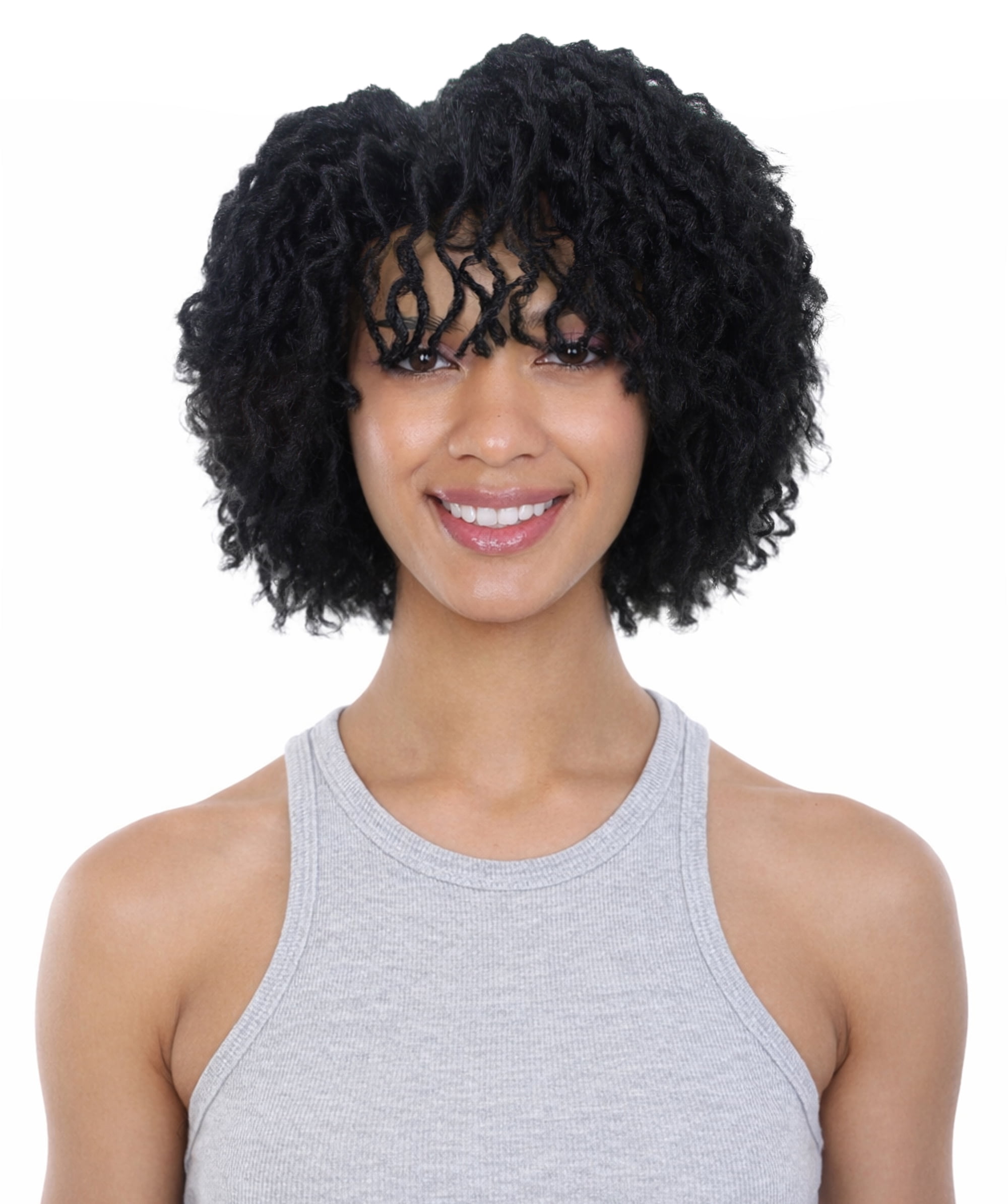 LUXLUXE 10" Black Full Wig for Women | Pixie Cut Synthetic Dreadlock Wig | No Lace, Heat-Resistant for Party & Daily Wear