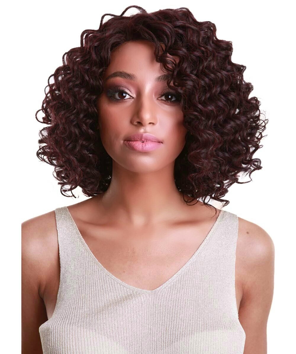 LUXLUXE Idia Curly 13 Inch Long 4X4 Hand-Tied Lace Front Wig, Good Heat ...