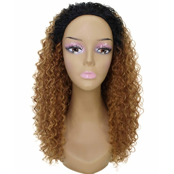LUXLUXE Isadora Curly Body Waves 22.5 in Long Half Wig Half Cap Wig, Mix Human Hair and Synthetic Fibers, Multiple Shades of Natural & Blended Colors