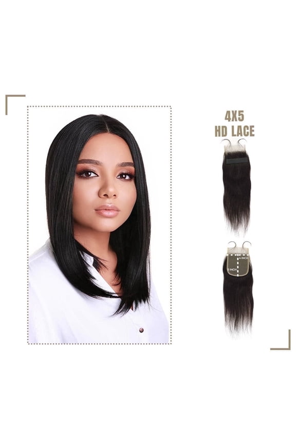 Lina 4X5" HD Lace Closure Multiple Length Options for Women, Synthetic Hair for Daily Wear & Parties