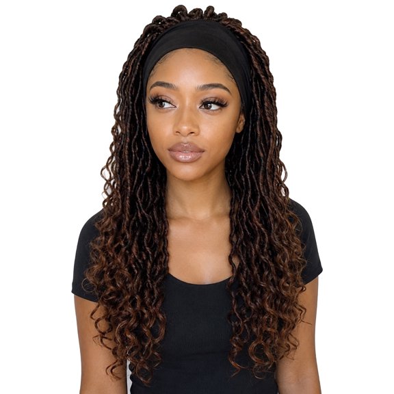 LUXLUXE Neka 21" Spiral Curl Wig Heat-Resistant Synthetic Headband Wig Party Daily Wear Black/Copper