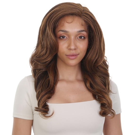 LUXLUXE Nia 20" Layered Wig | HD Lace Front Layered Wig for Black Women, Pre-Plucked Glueless Synthetic Body Wave Wig for Party & Daily Wear