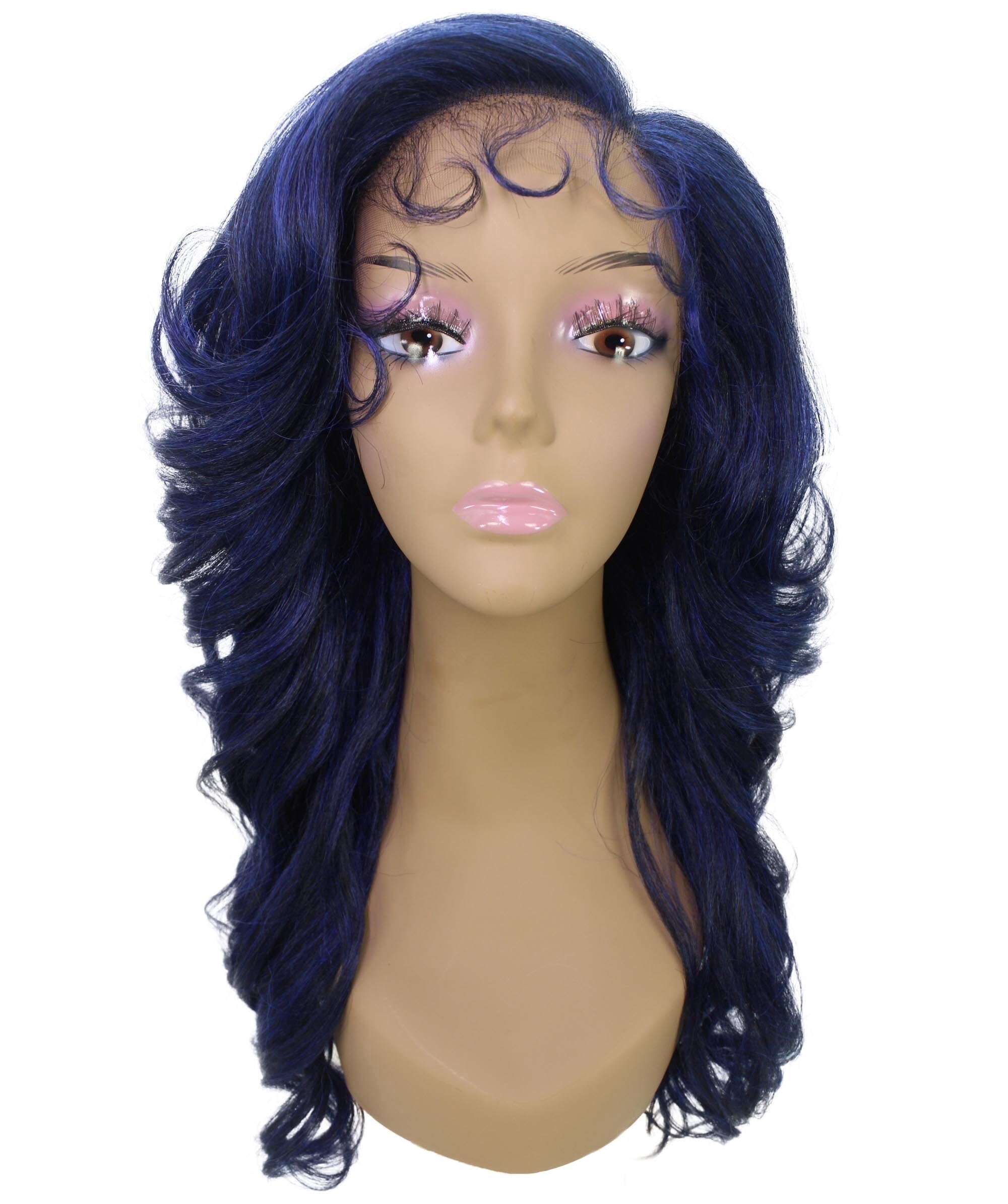 LUXLUXE Nia 20" Layered Wig | HD Lace Front Layered Wig for Black Women, Pre-Plucked Glueless Synthetic Body Wave Wig for Party & Daily Wear