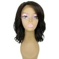 thumbnail image 1 of LUXLUXE Rayana Wavy 15 Inch Long 4X4 Hand-Tied Lace Front Wig, Heat Resistant Fiber, Dark Brown, 1 of 7