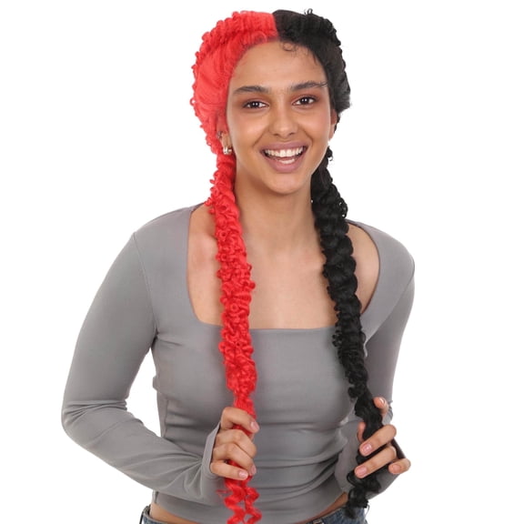 LUXLUXE Renee 27-inches Lace+Part French Butterfly Lace Braided Wig, Heat Resistant Fiber, Multiple Color Options