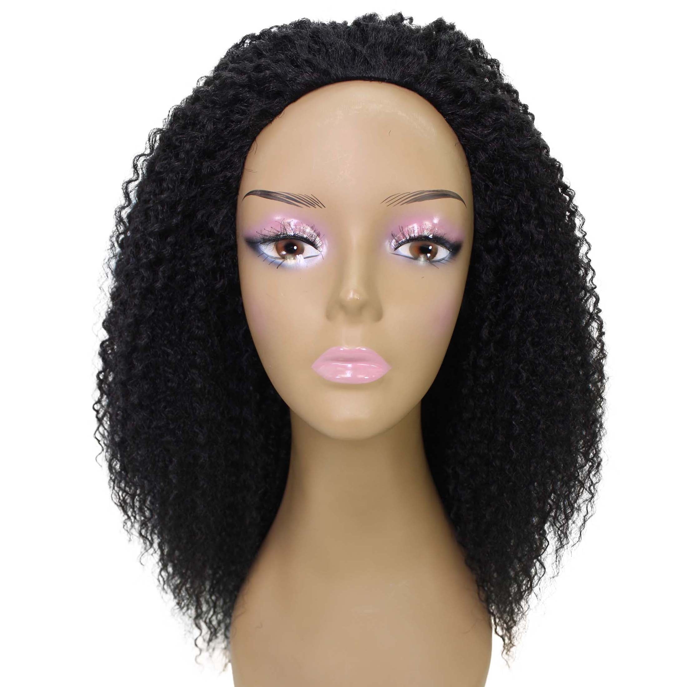 LUXLUXE Rosario Curly Body Waves 20 in Long Half Wig Mix Human Hair and Synthetic Fibers