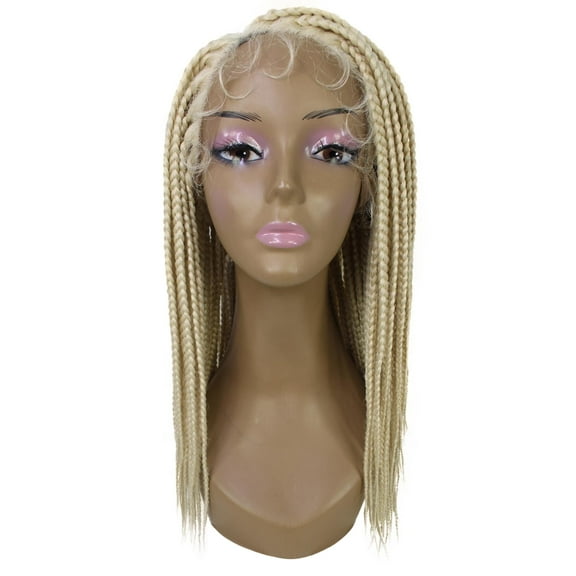 LUXLUXE Samone Curly Braided 21 in Long Braided Wig, Beauty Heat Resistant Fiber, Light Blonde