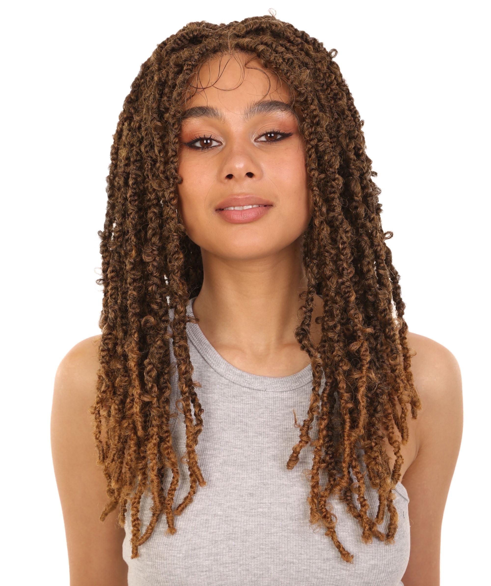 LUXLUXE Sarafina Curly Braid 29 in Long 4X4 Hand Tied Lace Braid Braided Wig, Beauty Heat Resistant Fiber, Multipole color Option