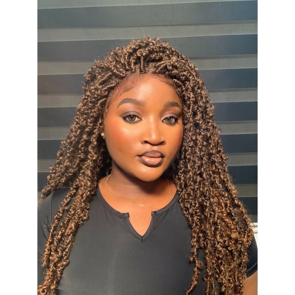 LUXLUXE 29" Synthetic Braided Lace Front Wig, 4x4 Hand Tied HD Lace Pre-plucked Baby Hair Hairline for Party, Wedding & Daily Wear