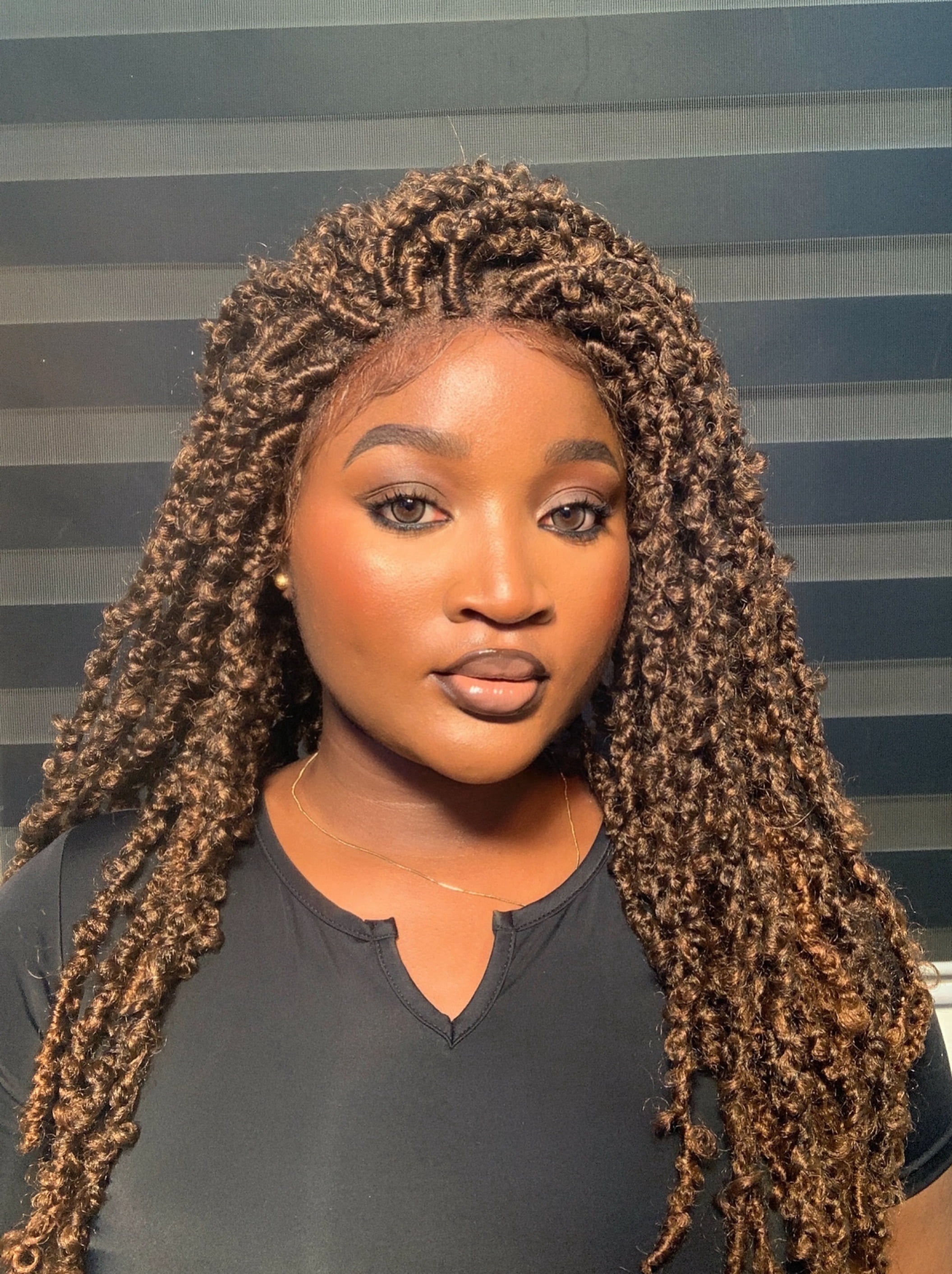 LUXLUXE 29" Synthetic Braided Lace Front Wig, 4x4 Hand Tied HD Lace Pre-plucked Baby Hair Hairline for Party, Wedding & Daily Wear
