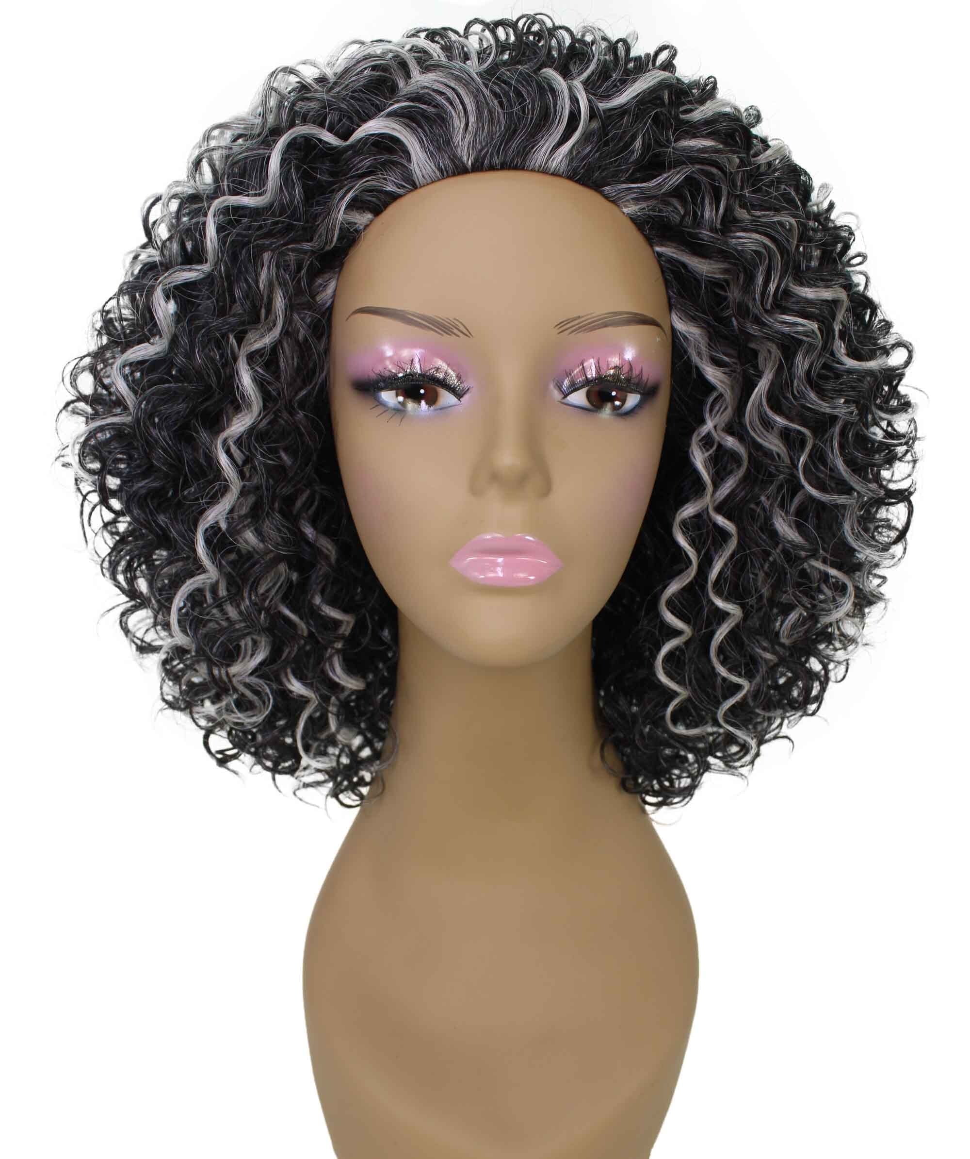 LUXLUXE Vale Curly Layered 12 in Long Half Wig No Lace Wig, Heat Resistant Fibers, 16+ Shades of Natural, Dip Dyed, & Blended Colors