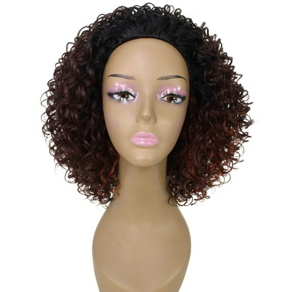 LUXLUXE Vale Curly Layered 13.5 in Long Half Wig No Lace Wig, Heat Resistant Fibers,